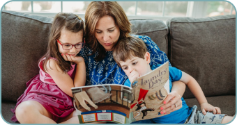 Image: a family reading together